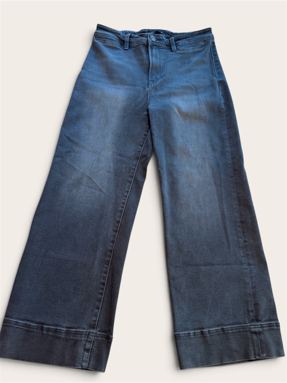 High-Rise Wide Leg Jeans in faded black